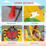 Outsunny Porch Swing for Kids with Adjustable Canopy to Block Sun at Angles, Kids Swing Chair with Seatbelts - Photo 6