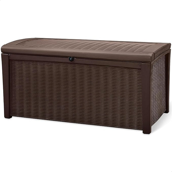 Keter Borneo 110 Gallon Resin Deck Box - Organization and Storage for Patio Furniture, Outdoor Cushions, Throw Pillows - Photo 1