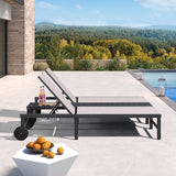 PURPLE LEAF Outdoor Double Chaise Lounge Modern Aluminum Lounge Chairs with Independently Adjustable Backrest Tanning - Photo 2