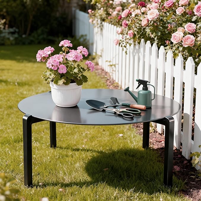 All-Weather Aluminum Outdoor Coffee Table | Modern & Durable Patio Furniture | Perfect for Balcony, Garden, and Poolside | Black (29.5 x 15 in)
