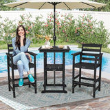 FUNBERRY Outdoor Bar Set with Umbrella Holes, Tall Adirondack Chairs and Table - Photo 8