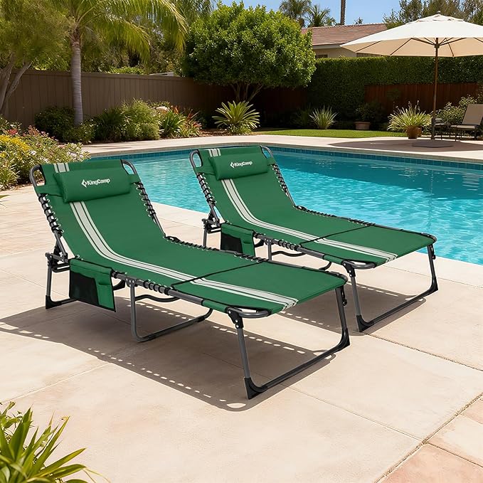 KingCamp 2 Pack Folding Lounge Chair Outdoor - Photo 2