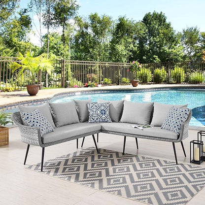 Modway EEI-4658-GRY-GRY Endeavor Patio Sofa, Gray Gray