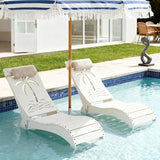 in Pool Lounge Chairs Set of 2, HDPE Pool Chaise Loungers for Sun Shelf up to 9 Inches, Fade-Resistant - Photo 1