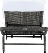 SAFAVIEH Outdoor Collection Colley Grey Brown Wicker/White Cushion Adjustable Recliner Chaise Lounge Chair (PAT7722C) - Photo 5