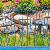 Zaer Ltd. Vintage Style Metal Patio Furniture with Heart Design Accents, Outdoor/Indoor Decor (Vintage Blue - Photo 6