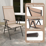 Giantex 2 Pack Folding Patio Chairs, High Back Outdoor Chairs with 7-Level Adjustable High Backrest - Photo 4