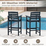 Tangkula Patio Adirondack Chairs Set of 4, HDPE Bar Height Chair with Wide Armrests & Footrest - Photo 6