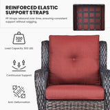 Belord High Back Patio Chairs Set of 2 - Brown Wicker Outdoor Seating - Photo 5
