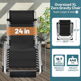 NAIZEA Widened Zero Gravity Chair 29" XL, Oversized Outdoor Lounge Chairs - Photo 3