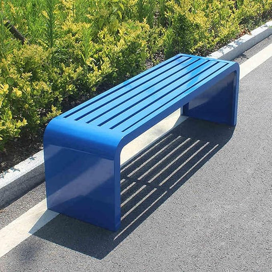 Outdoor Patio Garden Bench, Metal Garden Benches, All-Weather Outdoor Park Bench, for Garden, Balcony, Dining, Porch, Park, Outside, Load Capacity 880lbs(Blue,120cm/47.2in)