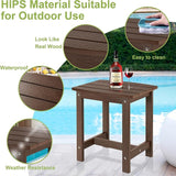Y&M Outdoor Side Table, HIPS Adirondack Small Single Table, Waterproof Square Outside Table - Photo 6