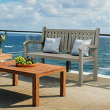 ROJIK Outdoor Bench Resin Patio Chairs Waterproof 2-Person Slatted Chairs with Sturdy Frame - Photo 5