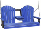 LuxCraft 5' Adirondack Hanging Porch Swing with Center Console, Outdoor Patio Swing, Front Porch Swing - Photo 1