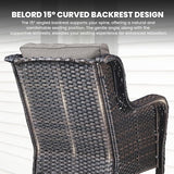 Belord 6 Pieces Patio Furniture Set Outdoor Wicker Furniture, 2 Patio Wicker Chairs with 1 Loveseat Sofa - Photo 4