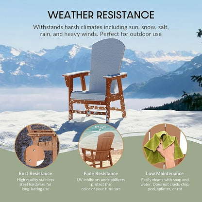 WestinTrends Malibu Outdoor Patio HDPE Plastic Adirondack Dining Chair Teak