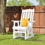 VINGLI Wooden Patio Glider, Heavy Duty 600 LBS Outdoor Glider with Cup Holders - Photo 2