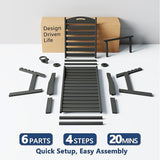 Patio Chaise Lounge Chair, HDPE Outdoor Lounge Chairs with 5-Position Adjustable Backrest, Cup Holder and Wheels - Photo 8