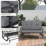 SUNCROWN Outdoor Swing Glider Chair, Patio 2 Seats Loveseat Rocking Chair with Cushions - Photo 6