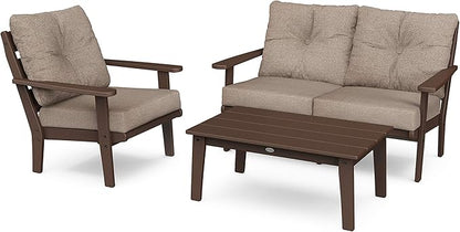 POLYWOOD® Lakeside Deep Seating Set, Mahogany/Spiced Burlap