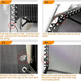 BlingKingdom 4pcs Black Replacement Cord for Zero Gravity Chair Universal Elastic Chair Repair Cord Ties Kit for Sun - Photo 4