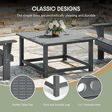 WestinTrends Malibu Low Outdoor HDPE Square Patio Coffee Table, Gray - Photo 8