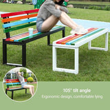 Aluminum Alloy Outdoor Metal Garden Bench with Backrest All-Weather Back Double Bench Strong Load-Bearing Capacity for - Photo 7