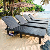 CDCASA Outdoor Chaise Lounge Set of 4, Pool Lounge Chairs w/5 Adjustable Positions & Side Tray - Photo 1