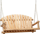 Outdoor Porch Swing Front Porch Hanging Wooden Bench Swing 2 Seat Chair for Garden, Patio, Backyard, Playground - Photo 1
