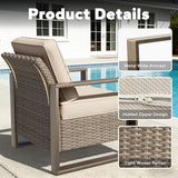 Patio Metal Wicker Chairs Set of 2 - Photo 3