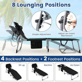 Giantex Face Down Tanning Chair, Folding Beach Lounge Chair w/ 4-Position Adjustable Backrest - Photo 5