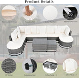 Quarte 7 Pieces Outdoor Patio Furniture Sofa Set with Coffee Table and Pillows - Photo 5