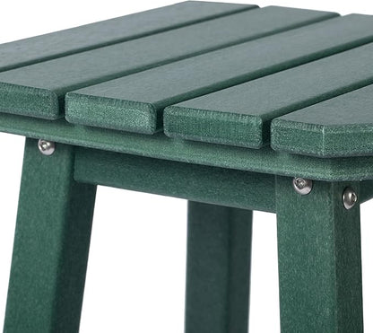Costaelm 29" Height Outdoor Bar Stools, All-Weather Bar Stools, Adirondack Poly Patio Square Bar Stool for Patio, Deck, Kitchen Counter and Garden, Dark Green