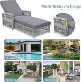 SOFTSEA Patio Chaise Lounge Set of 2, 4-Postion Chaise Lounge with Adjustable Backrest - Photo 4