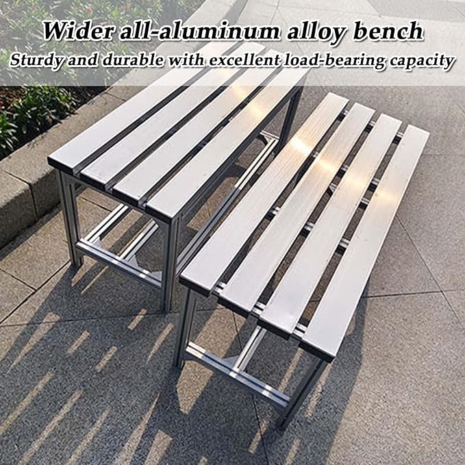 Outdoor Benches Weatherproof Porch Benches Outdoor Made of Aluminum Alloy Metal Garden Bench 2-Seater for Porch Patio Garden Lawn Balcony Backyard(120x36x45cm)