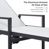 PURPLE LEAF Outdoor Chaise Lounge Set for 4 Aluminum Patio Chaise Lounger Chairs with Armrest and Wheels Adjustable - Photo 5