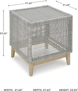 Signature Design by Ashley Seton Creek Contemporary Chic Outdoor All-Weather Resin Wicker End Table with Tempered Glass - Photo 3