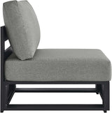 Modway Tahoe Aluminum Armless Patio Gray Modular Weather-Resistant Cushions-Perfect as Club Outdoor Lounge Chair - Photo 4