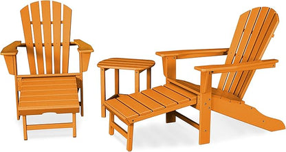 POLYWOOD® Palm Coast Ultimate Adirondack 3-Piece Set in Tangerine