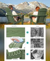 SERWALL Adirondack Chair with Cup Holders - Composite Adirondack Chairs Set of 6 HDPE Outdoor Chairs All Weather Use - Photo 5