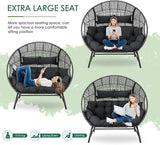 NICESOUL® Double Egg Chair Indoor Outdoor Stationary Oversized 6.5" Thick Padded Cushions - Photo 7