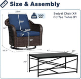 5 Pieces Outdoor Patio Conversation Furniture Set - Photo 2