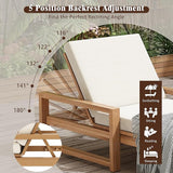Outdoor Chaise Lounge Chair Set of 2, Patio Chaise Lounge Recliner with Adjustable Backrest - Photo 8