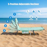 SUNNYFEEL Beach Lounge Chair, Backpack Reclining Beach Chairs Lay Flat, Sun Face Down Tanning Chair - Photo 5