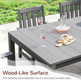 Stoog All-Weather Patio Dining Sets, 7 Pieces Patio Dining Table with Umbrella Hole - Photo 4