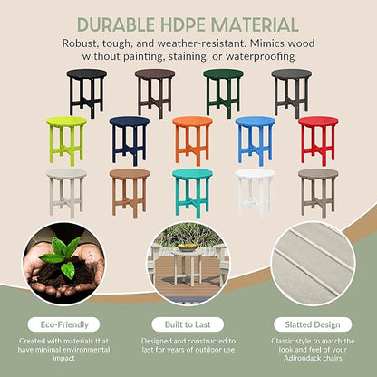 WestinTrends Dylan Adirondack Round Outdoor Side Table, Sand