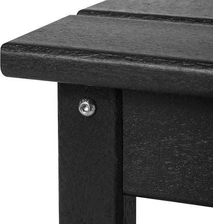 WestinTrends Malibu Outdoor Coffee Table, 35" x 17.5" All Weather Poly Lumber Patio Adirondack Coffee Table for Garden Lawn Porch Balcony, Black