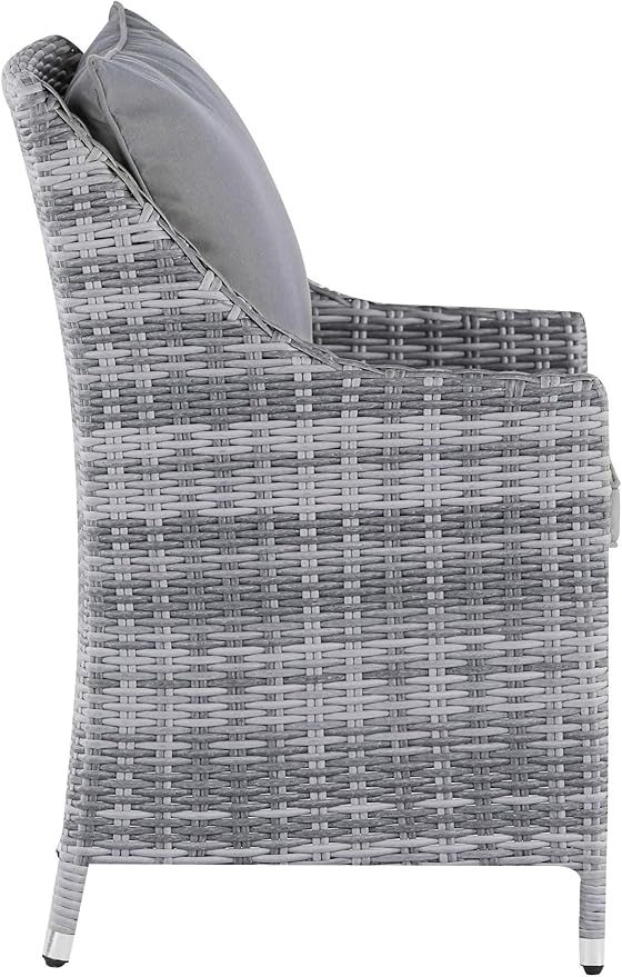 Elle Decor Vallauris Patio Outdoor Furniture Collection, Premium All Weather Wicker, 5 Piece Non-Reclining Set, Gray - Photo 6