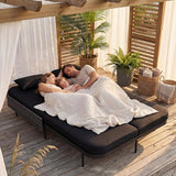 BULEXYARD 51.2" Double Chaise Lounge Outdoor, 2-Person PE Wicker Patio Daybed with Dual 5-Position Adjustable Backrest - Photo 4