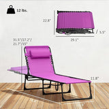 Outsunny Folding Chaise Lounge Chair, Patio Sun Tanning Chair, Outdoor Chaise Lounger with 4-Position Reclining Back - Photo 3